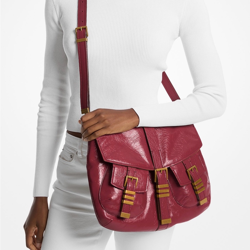 Michael Michael Kors Crackled Leather Shoulder Bag (NWT)
